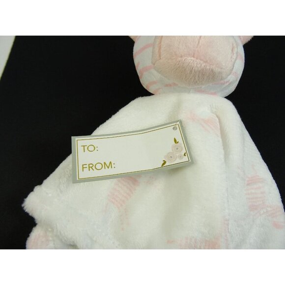 Lila and Jack Pink White Zebra Lovey Baby Security Blanket - Picture 5 of 9